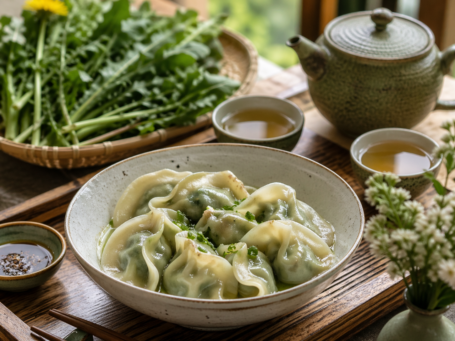 山野菜主食与茶饮收尾